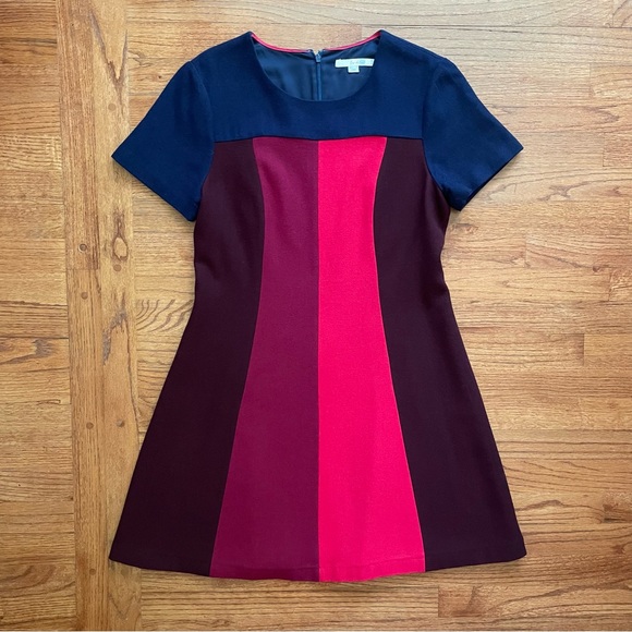 Boden Panel Patsy Colorblock Short Casual Wool Blend Dress size 10 - Picture 2 of 13